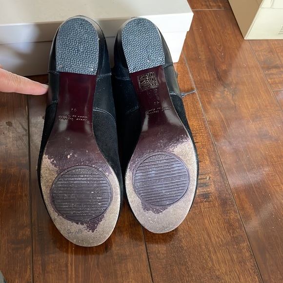 Leather booties real leather ties upfront small thick heel - Picture 5 of 11